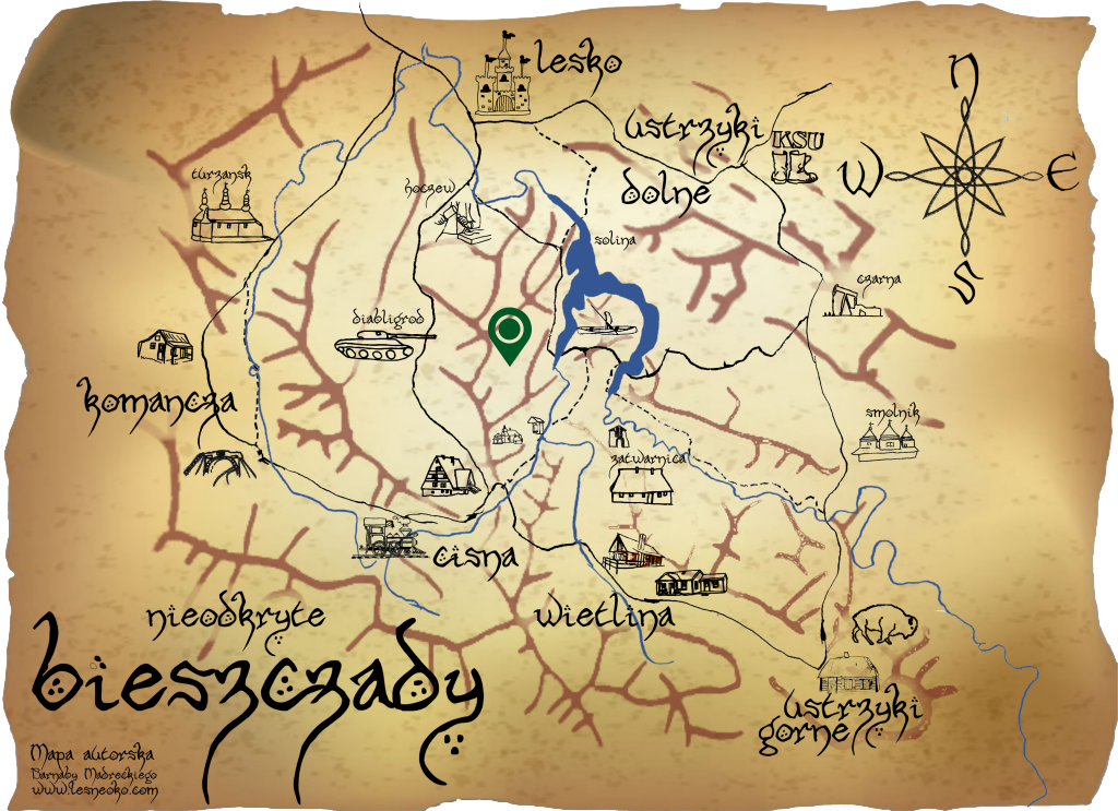 Samochodowy szlak Bieszczady wg Barnaby. Pk 15 Czartów Młyn