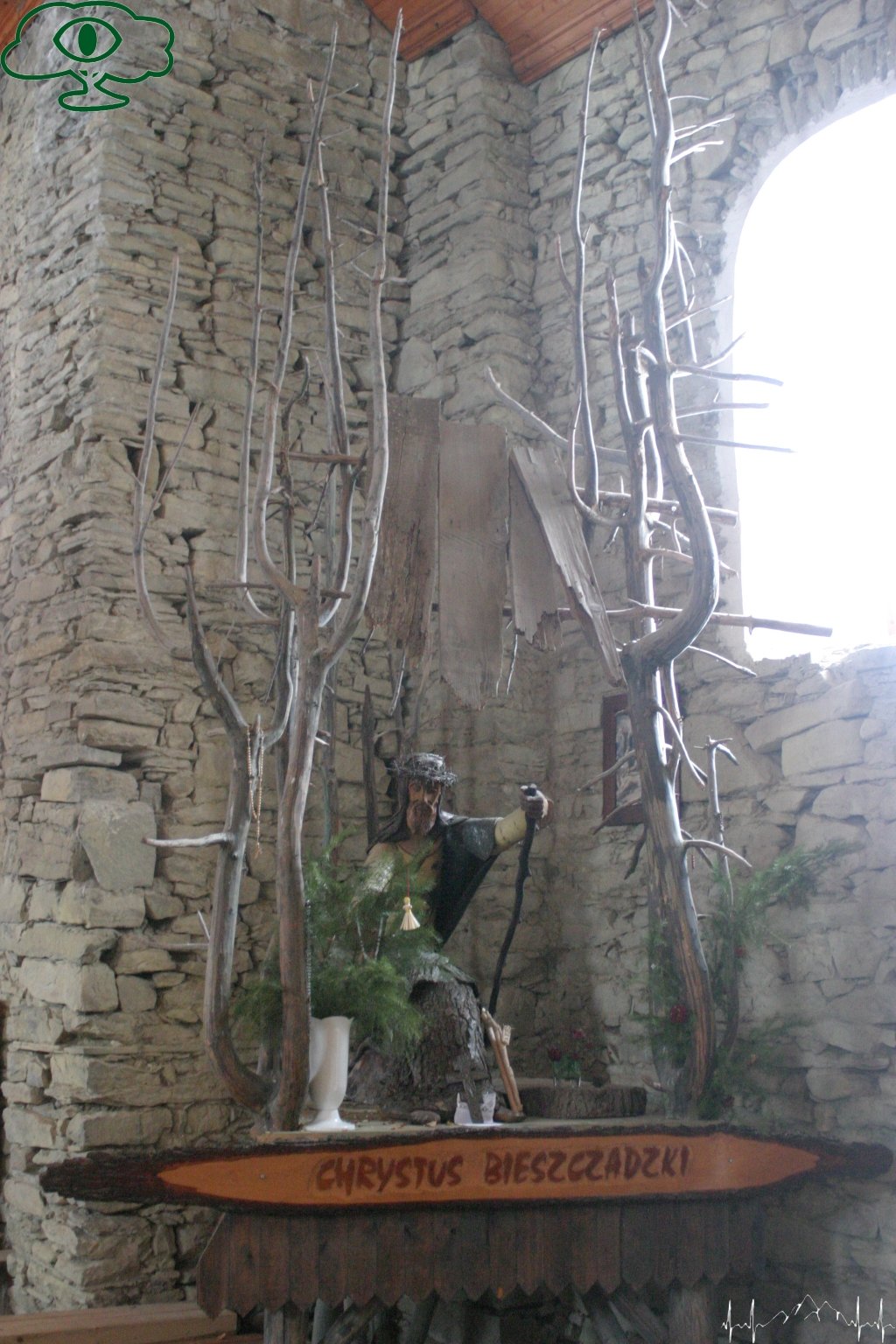 Samochodowy szlak Bieszczady wg Barnaby. Pk 19 Łopienka - Chrystus Bieszczadzki Samochodowy szlak Bieszczady wg Barnaby. Pk 19 Łopienka - Chrystus Bieszczadzki